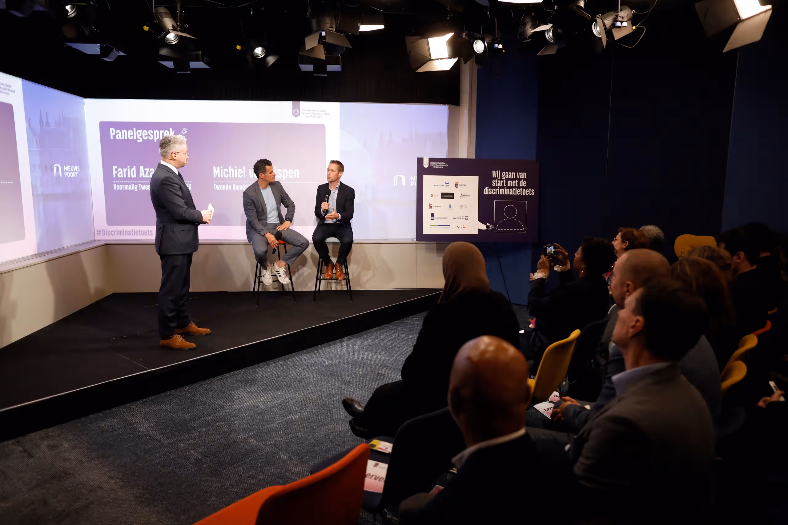 Panel met oud kamerleden Farid Azarkan en Michiel van Nispen